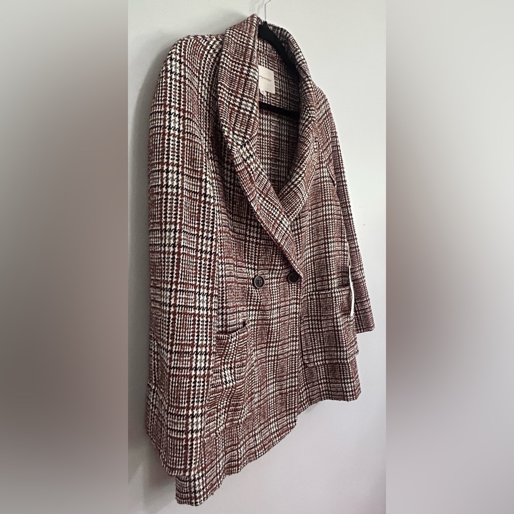 Happy Nature Kate Hudson Oversized Tweed Double Breasted Blazer Wool Blend XS/S - Picture 3 of 9